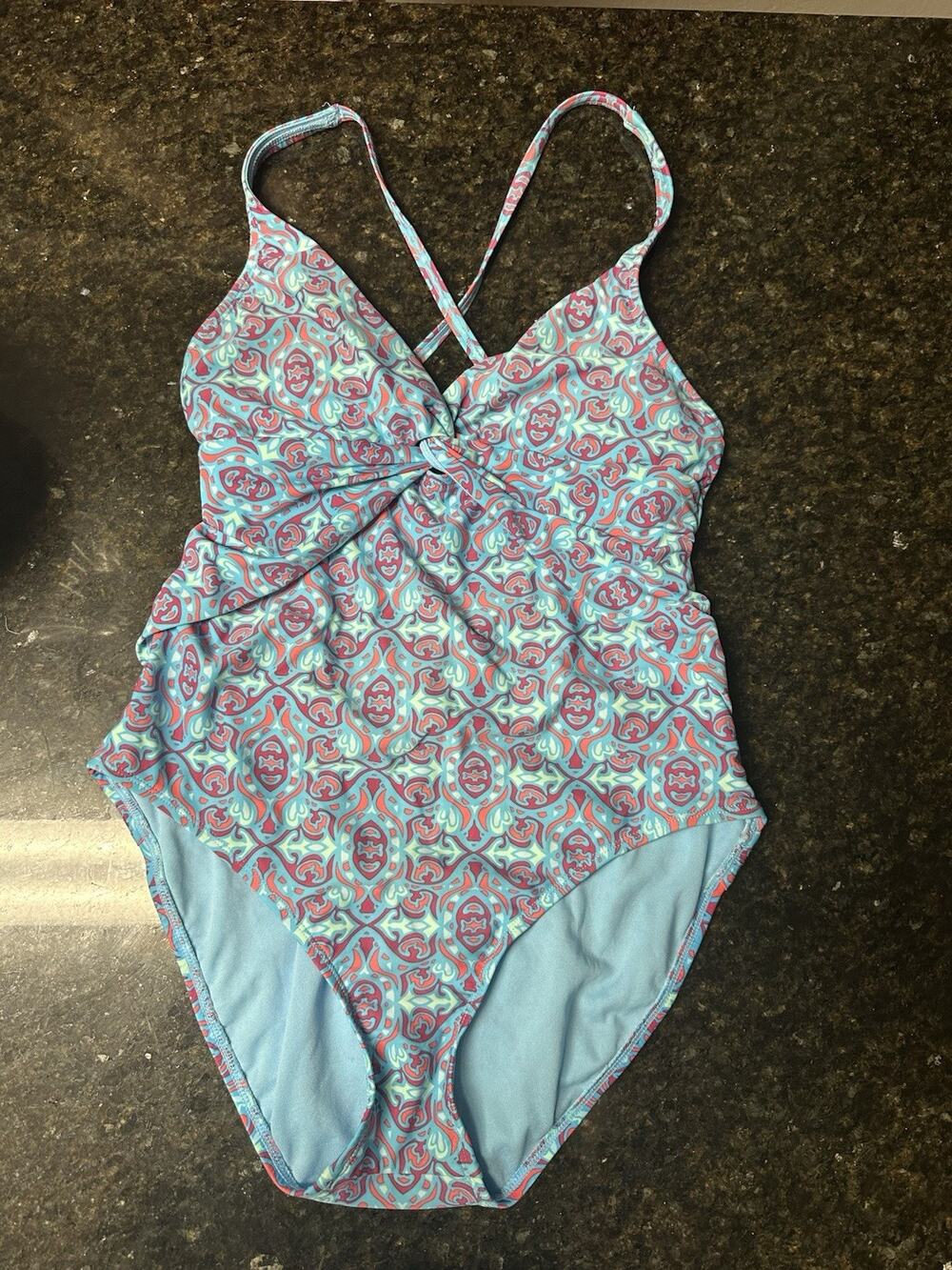 Bleu Rod Beattie Cross Back One‎ Piece Swimsuit sz 10